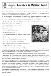 La chèvre de Monsieur Seguin - Conte - Lecture compréhension : 3eme Primaire - PDF à imprimer