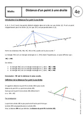 Distance d'un point à une droite - Cours - Triangle - Géométrie : 2eme Secondaire - PDF à imprimer