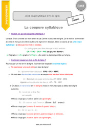 Comment couper syllabique en fin de lignes - Cours, Leçon : 5eme Primaire <small style='color:inherit;'>(téléchargement gratuit)</small>
