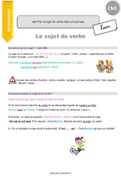Identifier le sujet du verbe dans une phrase - Cours, Leçon : 4eme Primaire - PDF gratuit à imprimer