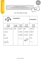 Identifier les différentes graphies du son [o] - Cours, Leçon : 3eme Primaire - PDF gratuit à imprimer