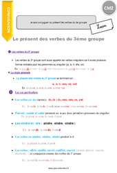 Comment conjuguer au présent les verbes du 3e groupe - Cours, Leçon : 5eme Primaire - PDF gratuit à imprimer
