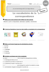 Connaître le vocabulaire spécifique relatif à la correspondance - Exercices  : 5eme Primaire - PDF à imprimer