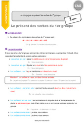 Comment conjuguer les verbes au présent de l’indicatif (révision) - Cours, Leçon : 5eme Primaire - PDF gratuit à imprimer