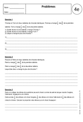 Problèmes - Exercices corrigés - Ecriture fractionnaire : 2eme Secondaire - PDF à imprimer