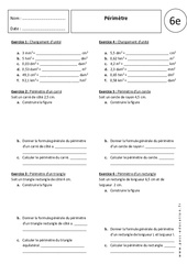 Périmètres - Exercices corrigés : 6eme Primaire - PDF à imprimer