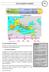 Question - Réponse ? Conquêtes romaines - Cours - Rome : 6eme Primaire - PDF à imprimer