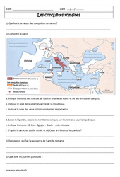 Question - Réponse ? Conquêtes romaines - Exercices corrigés - Rome : 6eme Primaire - PDF à imprimer