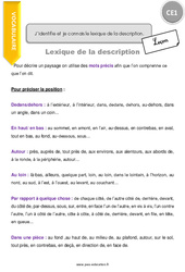 Identifier et connaître le lexique de la description - Cours, Leçon : 2eme Primaire - PDF à imprimer