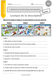 Identifier et Connaître le lexique de la description - Exercices avec correction : 2eme Primaire - PDF à imprimer