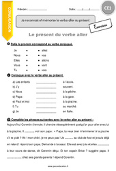 Reconnaitre et mémoriser le verbe aller au présent - Exercices  : 2eme Primaire - PDF à imprimer