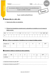 Connaître et utiliser les fonctions de base d’une calculatrice pour trouver ou vérifier un résultat - Exercices  : 4eme Primaire - PDF à imprimer