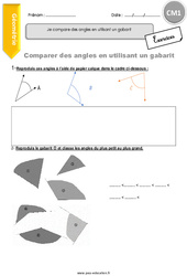 Je compare des angles en utilisant un gabarit - Exercices  : 4eme Primaire - PDF à imprimer