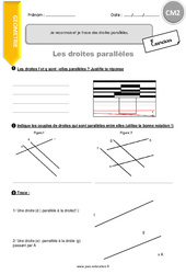 Reconnaitre et tracer des droites parallèles - Exercices avec correction : 5eme Primaire - PDF à imprimer