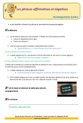 Les phrases affirmatives et négatives - Soutien scolaire - Aide aux devoirs : 3eme Primaire - PDF à imprimer