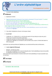 L’ordre alphabétique - Soutien scolaire - Aide aux devoirs : 3eme Primaire - PDF à imprimer
