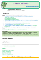 Le verbe et son infinitif - Soutien scolaire - Aide aux devoirs : 3eme Primaire - PDF à imprimer