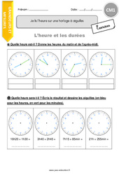 Je lis l’heure sur une horloge à aiguilles - Exercices avec correction : 4eme Primaire - PDF à imprimer