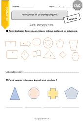 Reconnaitre les différents polygones - Exercices  : 5eme Primaire - PDF à imprimer