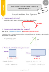 Comment calculer le périmètre d’une figure (carré, rectangle, triangle…) - Cours, Leçon : 5eme Primaire - PDF gratuit à imprimer
