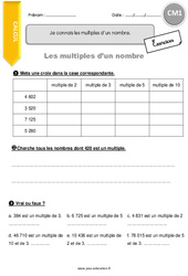 Connaître les multiples d’un nombre - Exercices avec correction : 4eme Primaire - PDF à imprimer