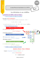 Comment effectuer des divisions à un chiffre - Cours, Leçon : 5eme Primaire - PDF gratuit à imprimer