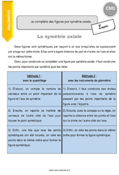 Je complète des figures par symétrie axiale - Cours, Leçon : 4eme Primaire - PDF gratuit à imprimer