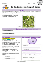 Multiplication, périmètre et euros - Je lis et je résous des problèmes : 4eme Primaire - PDF à imprimer