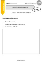 Comment tracer des quadrilatères - Exercices corrigés : 5eme Primaire - PDF à imprimer