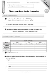 Chercher mot dans le dictionnaire - Examen Evaluation - Bilan : 5eme Primaire - PDF à imprimer