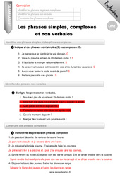 Les phrases simples et les phrases complexes - Examen Evaluation - Bilan : 5eme Primaire - PDF à imprimer