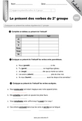 Verbes du 2ème groupe au présent de l'indicatif - Examen Evaluation - Bilan : 5eme Primaire - PDF à imprimer