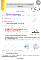 Je compare et trace des angles - Cours, Leçon : 5eme Primaire - PDF gratuit à imprimer
