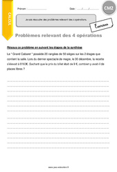 Comment résoudre des problèmes relevant des 4 opérations - Exercices  : 5eme Primaire - PDF à imprimer