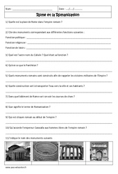 Question - Réponse ? Rome et la romanisation - Exercices corrigés : 6eme Primaire - PDF à imprimer