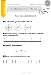 Comment lire et représenter une fraction simple - Exercices  : 5eme Primaire - PDF à imprimer