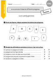 Reconnaitre et classer les différents polygones - Exercices avec correction : 4eme Primaire - PDF à imprimer