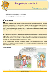 Le groupe nominal - Soutien scolaire - Aide aux devoirs : 4eme Primaire - PDF à imprimer