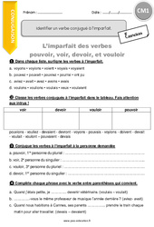 Identifier un verbe conjugué à l’imparfait - Exercices avec correction : 4eme Primaire - PDF à imprimer