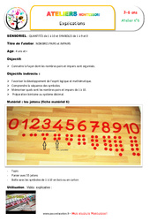 Nombres pairs et impairs - Comment les nombres pairs et impairs sont organisés : 2eme, 3eme Maternelle, 1ere, 2eme Primaire - PDF à imprimer