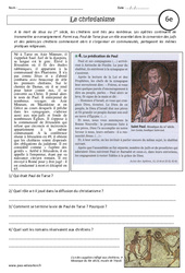 Christianisme - Etude de documents : 6eme Primaire - PDF à imprimer