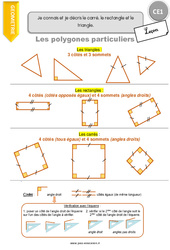 Je connais et je décris le carré, le rectangle et le triangle - Cours, Leçon : 2eme Primaire - PDF gratuit à imprimer