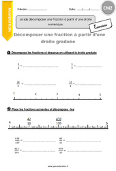 Comment décomposer une fraction à partir d’une droite numérique - Exercices avec correction : 5eme Primaire - PDF à imprimer